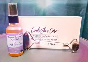 Soothing and Rejuvenating Facial Oil & Natural Amethyst Gemstone Roller Bundle